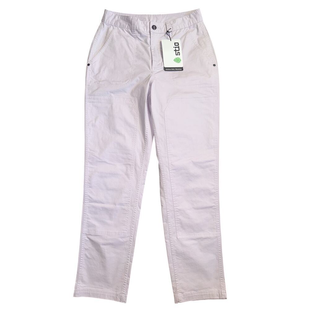 Stio Lavender Fog Organic Cotton Blend Straight Leg Carpenter Pants Size 6 NWT